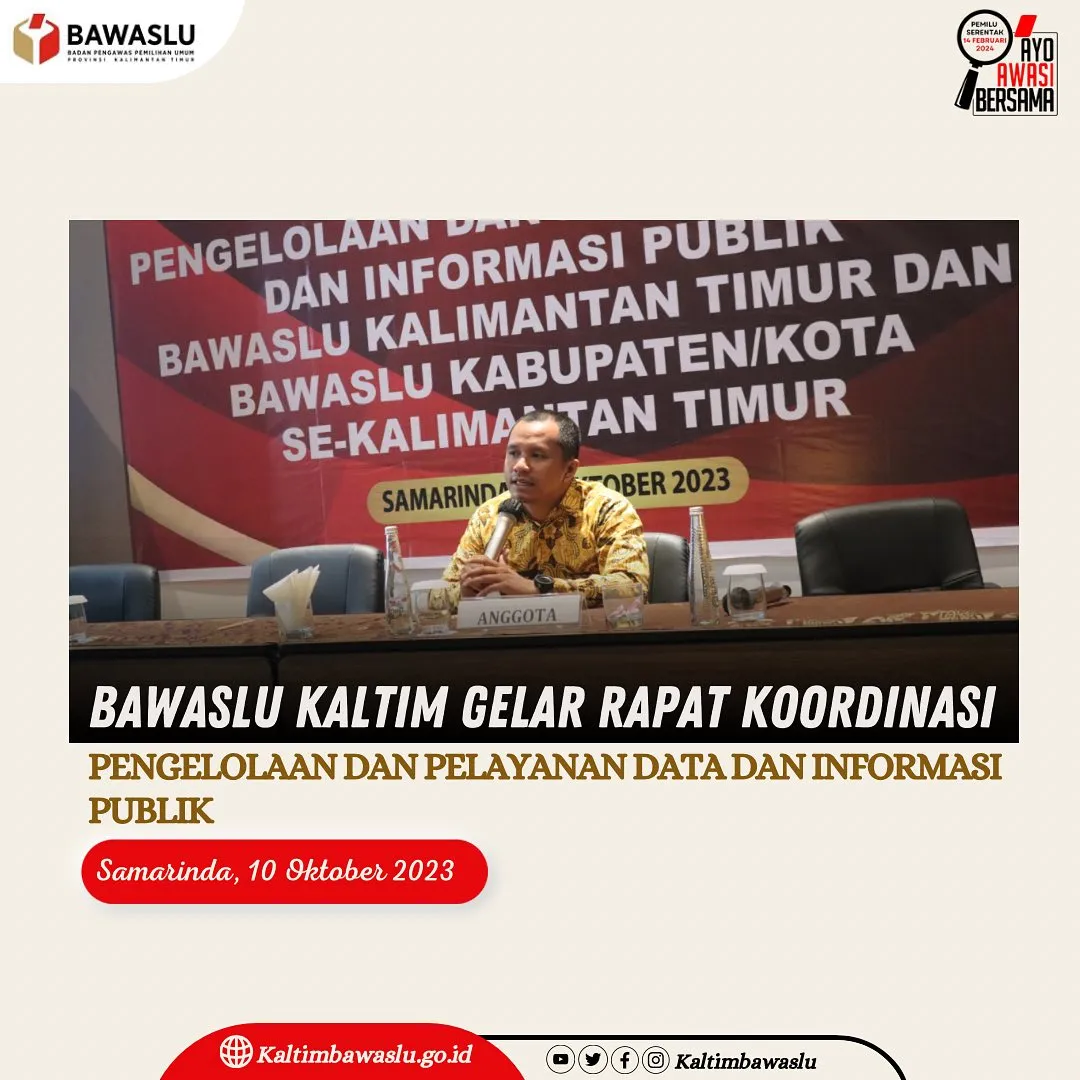 Bawaslu Kaltim Gelar Rapat Koordinasi Pengelolaan dan Pelayanan Data dan Informasi Publik